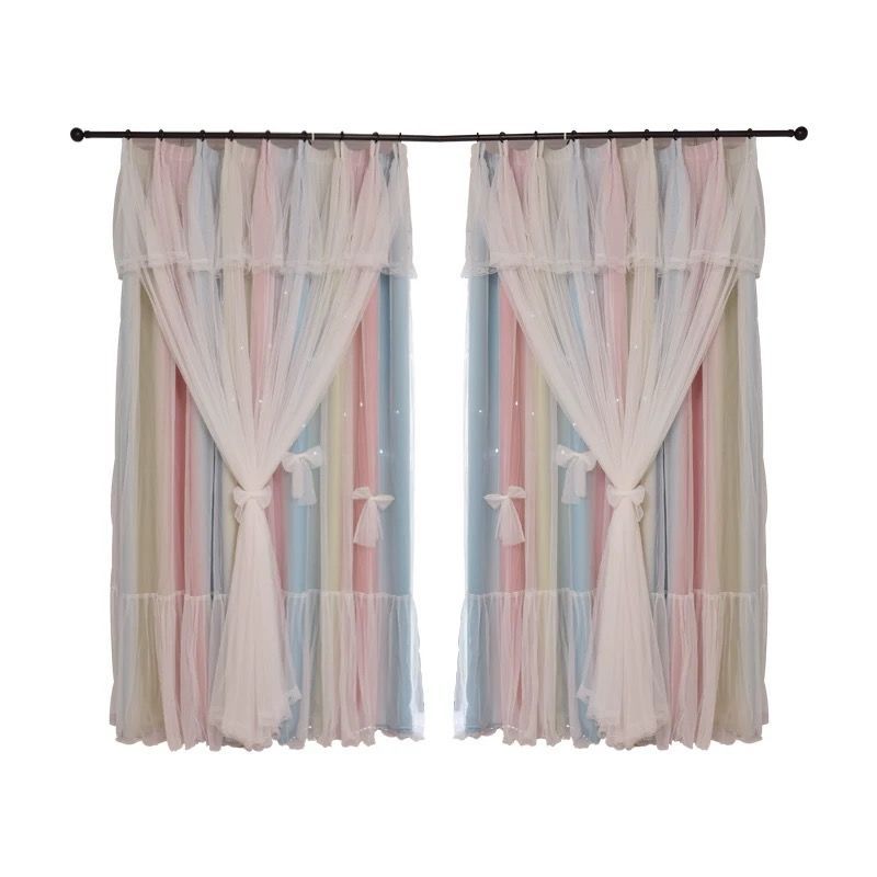 Nordic Simple Hollow Star Princess Wind Bedroom Blackout Curtains 5 Nordic Simple Hollow Star Princess Wind Bedroom Blackout Curtains - Image 5
