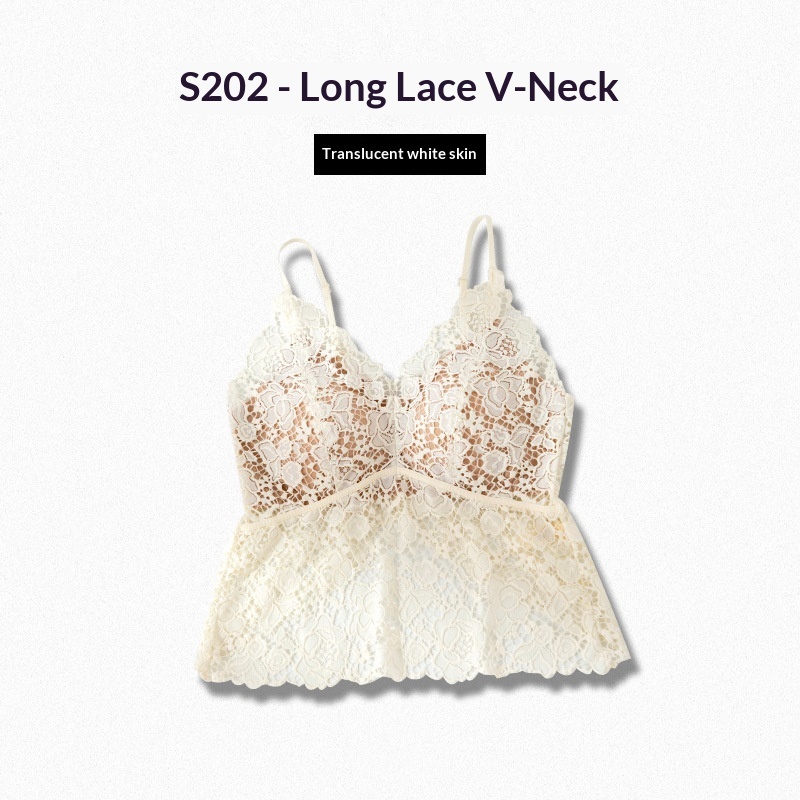 Lace Floral Camisole Mesh Top With Built-in Pads Sexy Slim-Fit Minimalist Base Layer 10 Lace Floral Camisole Mesh Top With Built-in Pads Sexy Slim-Fit Minimalist Base Layer - Image 10