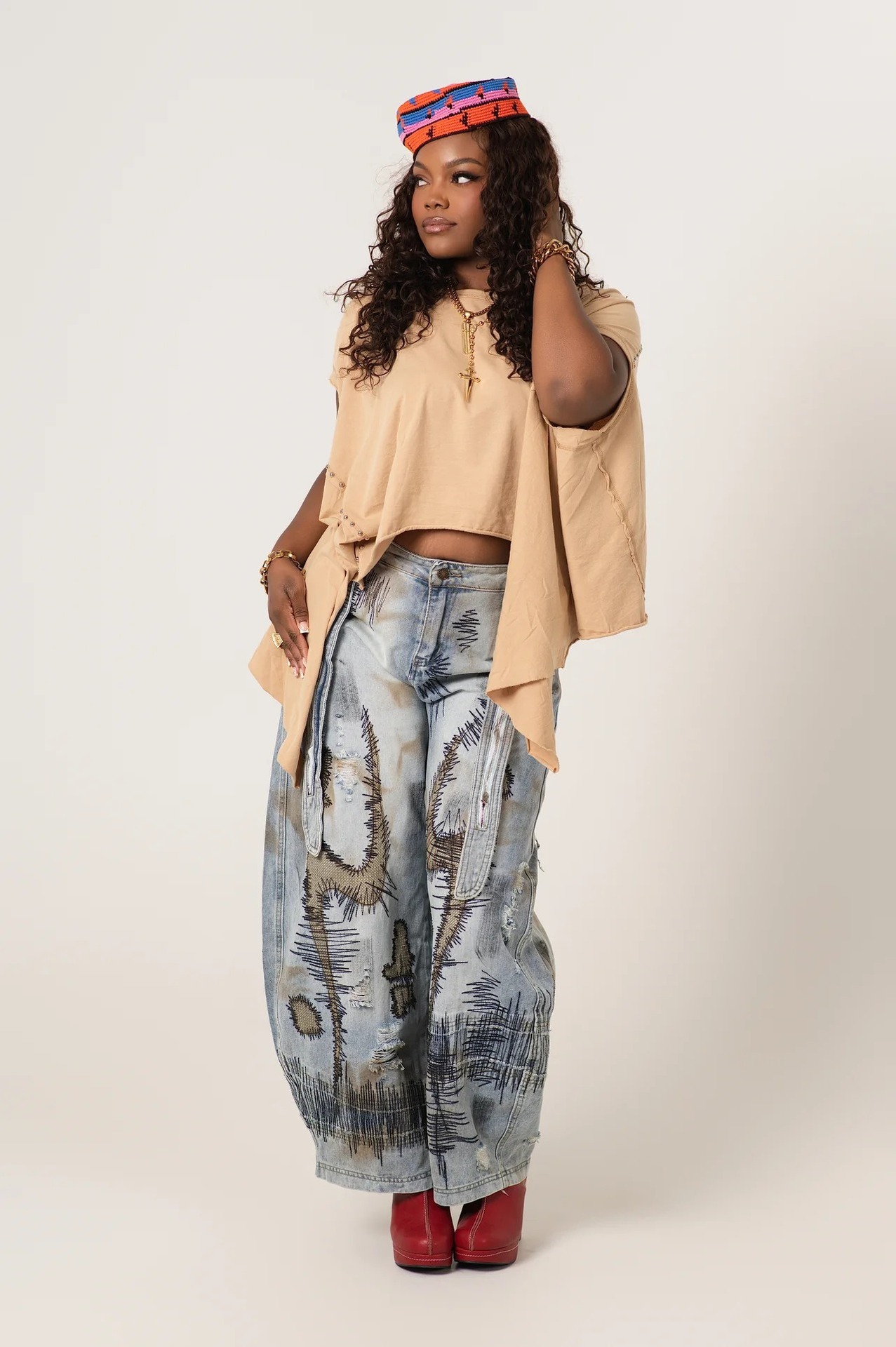 Wide-leg Boot-cut Stone-washed Jeans 6 Wide-leg Boot-cut Stone-washed Jeans - Image 6