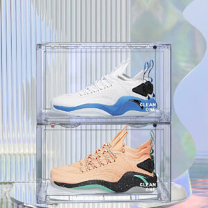 Transparent Basketball Shoe Storage Box Net Dust-proof Side Opening