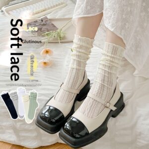 Japanese-style Lolita Calf-length Socks Springsummer Thin Style Sweet And Girly