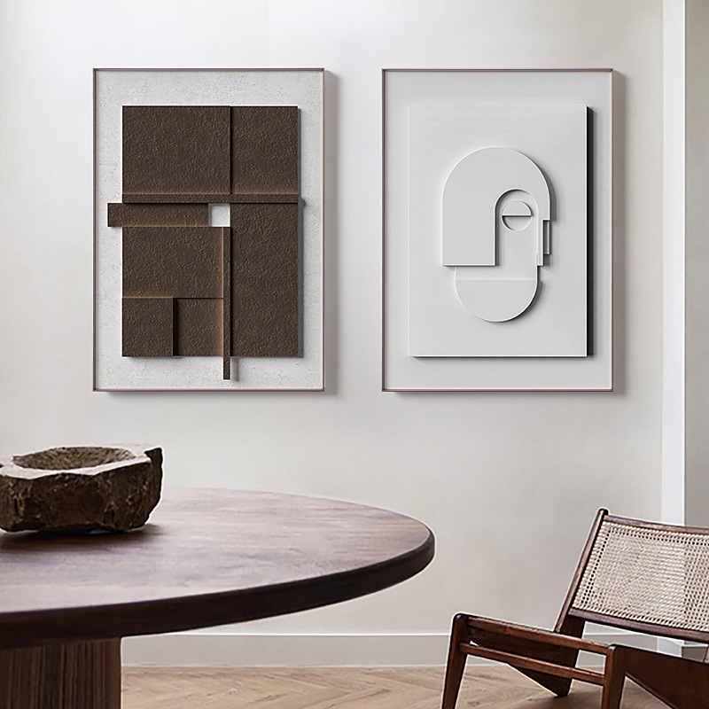 Three-dimensional Abstract Silent Style Geometric Morandi Hanging Painting 6 Three-dimensional Abstract Silent Style Geometric Morandi Hanging Painting - Image 6