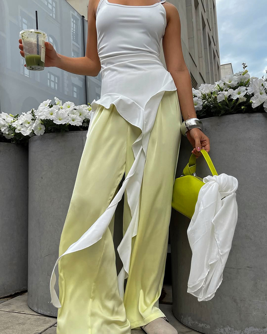 White Fitted Ruffled Ribbon Irregular Vest 7 White Fitted Ruffled Ribbon Irregular Vest - Image 7