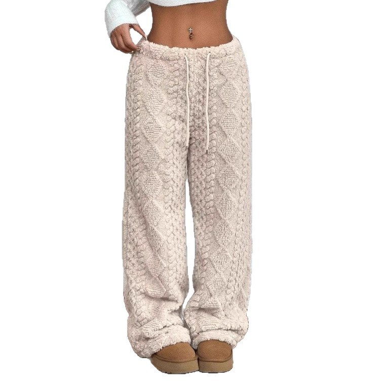 Women's Solid Color Front Tie Warm Casual Pants 4 Women's Solid Color Front Tie Warm Casual Pants - Image 4