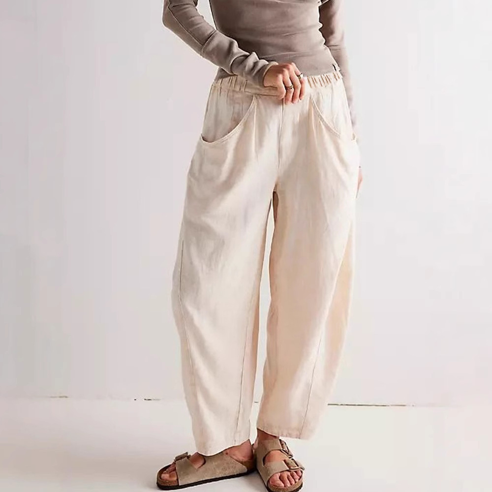 Spring New Arrival Cotton-Linen Solid-Color Fashionable Casual Pants 6 Spring New Arrival Cotton-Linen Solid-Color Fashionable Casual Pants - Image 6