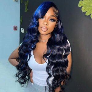 Highlight Body Wave Human Hair Lace Front Wig – Natural Hairline, Soft Waves, Dimensional Color Blend