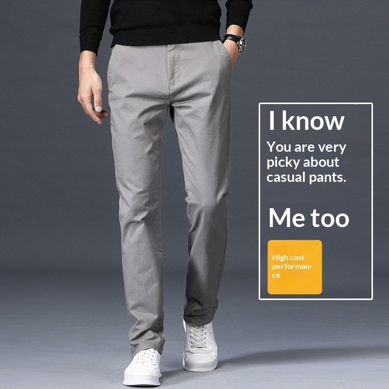 Straight Fit Loose Stretch Men's Casual Pants 3 Straight Fit Loose Stretch Men's Casual Pants - Image 3