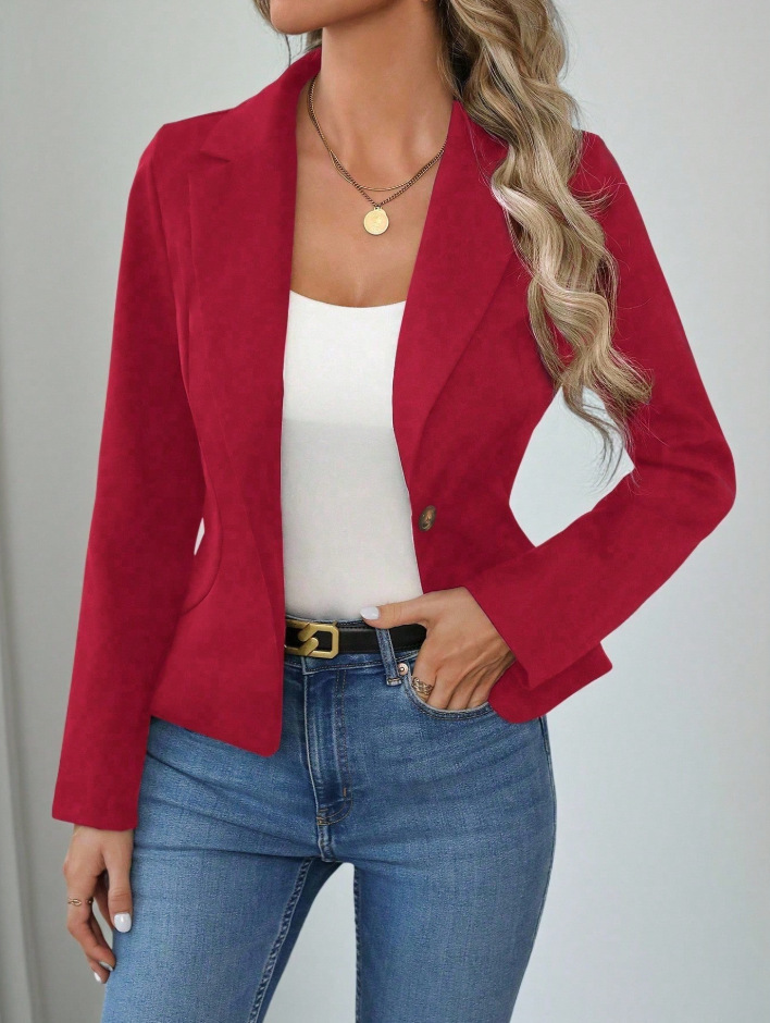 High-end Solid-color Blazer for Women 2 High-end Solid-color Blazer for Women - Image 2