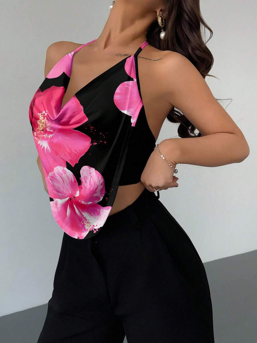 Y2K Halter Neck V-Neck Backless Camisole 8 Y2K Halter Neck V-Neck Backless Camisole - Image 8