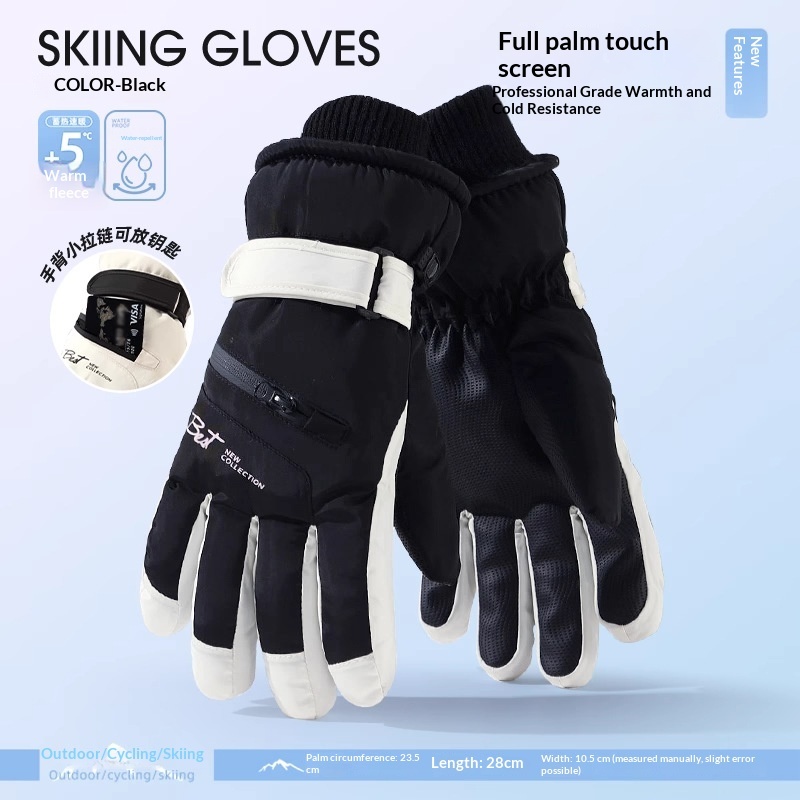 Women's Fleece-Lined Cold-Weather Five-Finger Cycling Gloves 3 Women's Fleece-Lined Cold-Weather Five-Finger Cycling Gloves - Image 3
