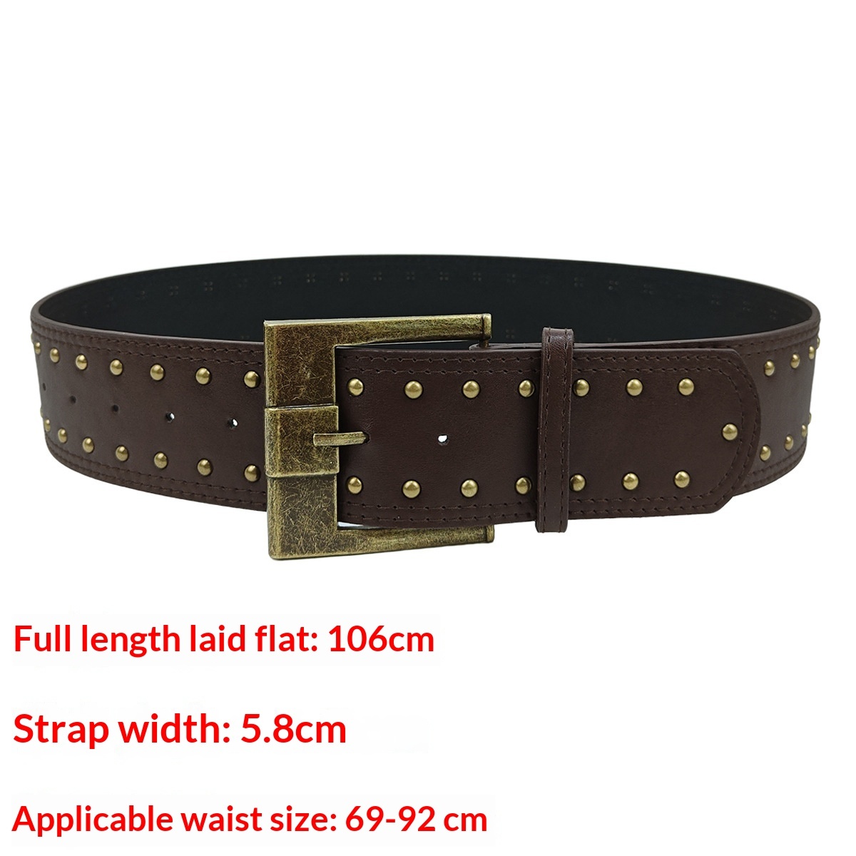 Women's Retro Punk Style Leather Belt With Rivet Decorations 5 Women's Retro Punk Style Leather Belt With Rivet Decorations - Image 5