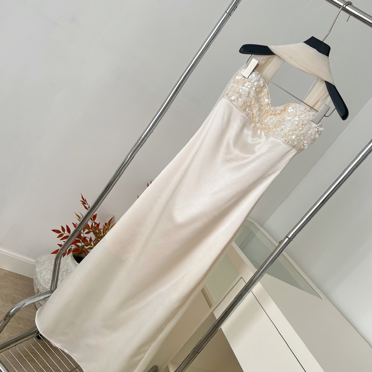 Champagne Sequin Maxi Dress For Women - Low-Cut Bodycon Evening Gown With Shawl, Glitzy Party Formal Long Dress 3 Champagne Sequin Maxi Dress For Women - Low-Cut Bodycon Evening Gown With Shawl, Glitzy Party Formal Long Dress - Image 3