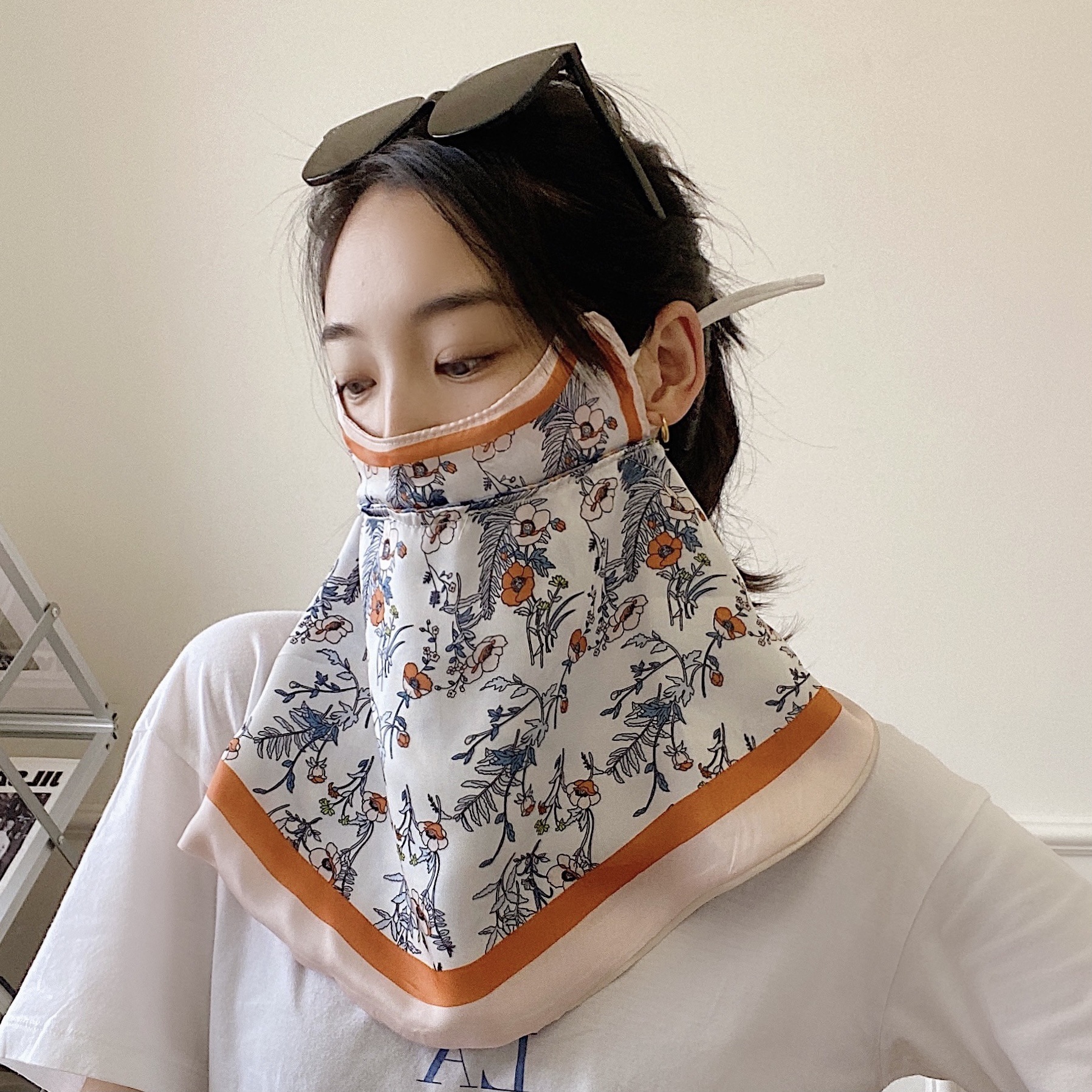 Female Printed Breathable Eye Corner Protection Summer Sunscreen Mask 1 Female Printed Breathable Eye Corner Protection Summer Sunscreen Mask