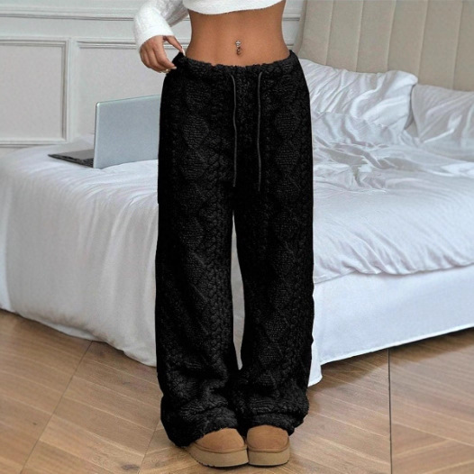 Women's Solid Color Front Tie Warm Casual Pants 5 Women's Solid Color Front Tie Warm Casual Pants - Image 5