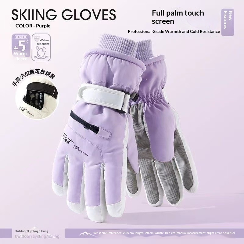 Women's Fleece-Lined Cold-Weather Five-Finger Cycling Gloves 5 Women's Fleece-Lined Cold-Weather Five-Finger Cycling Gloves - Image 5
