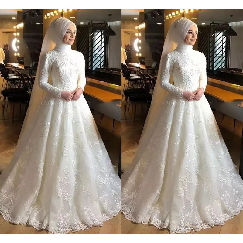 Long Sleeve White Dignified Wedding Dress 2 Long Sleeve White Dignified Wedding Dress - Image 2