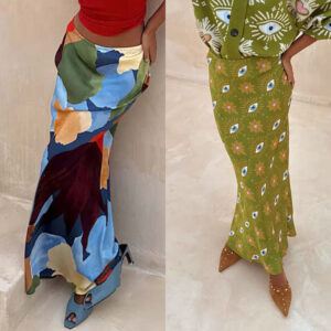 Printed Elastic Waistband Fashionable And Casual