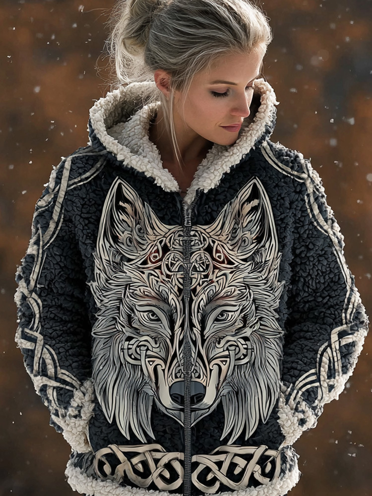 3D Digital Print Fashionable Retro New Zip-Up Hoodie For Fall Winter 4 3D Digital Print Fashionable Retro New Zip-Up Hoodie For Fall Winter - Image 4