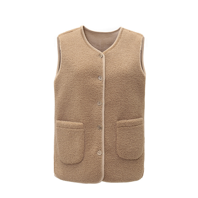 Middle-aged And Elderly Women's Short Fleece-Lined Vest Coat 10 Middle-aged And Elderly Women's Short Fleece-Lined Vest Coat - Image 10