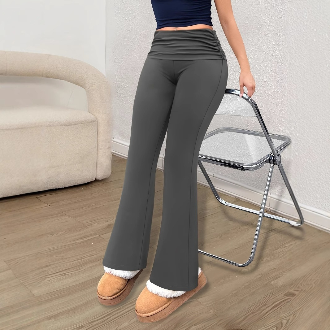 Personalized Knit Leggings With A Ruched Fold-over Waistband 3 Personalized Knit Leggings With A Ruched Fold-over Waistband - Image 3