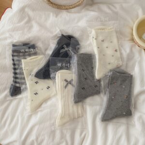 Spring Summer 3D Bowknot Boneless Mid-Calf Socks