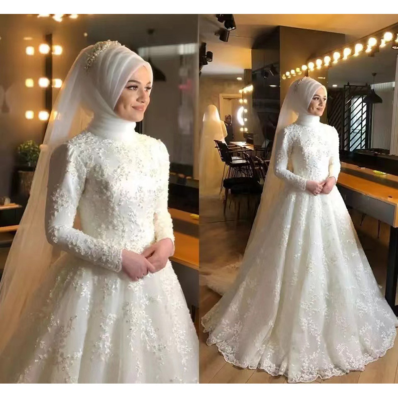Long Sleeve White Dignified Wedding Dress 3 Long Sleeve White Dignified Wedding Dress - Image 3