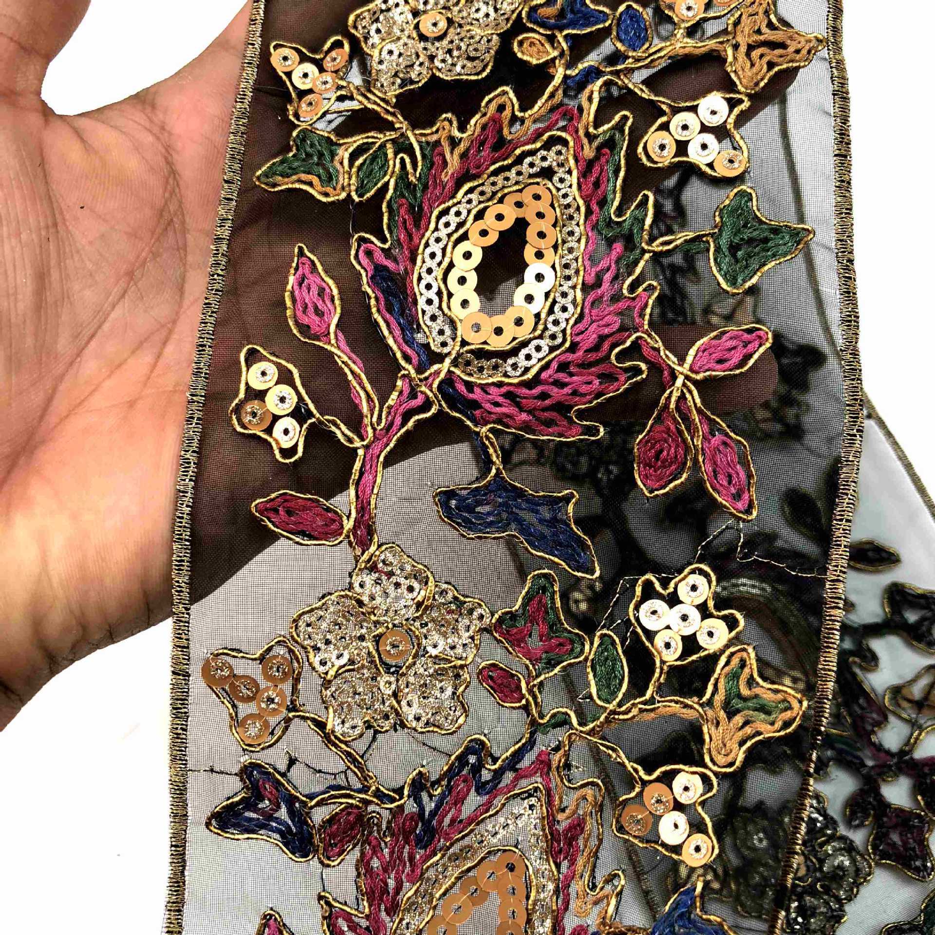 Retro Ethnic Sequin Lace Color Embroidery Gold Strand Rope Ribbon 9 Retro Ethnic Sequin Lace Color Embroidery Gold Strand Rope Ribbon - Image 9