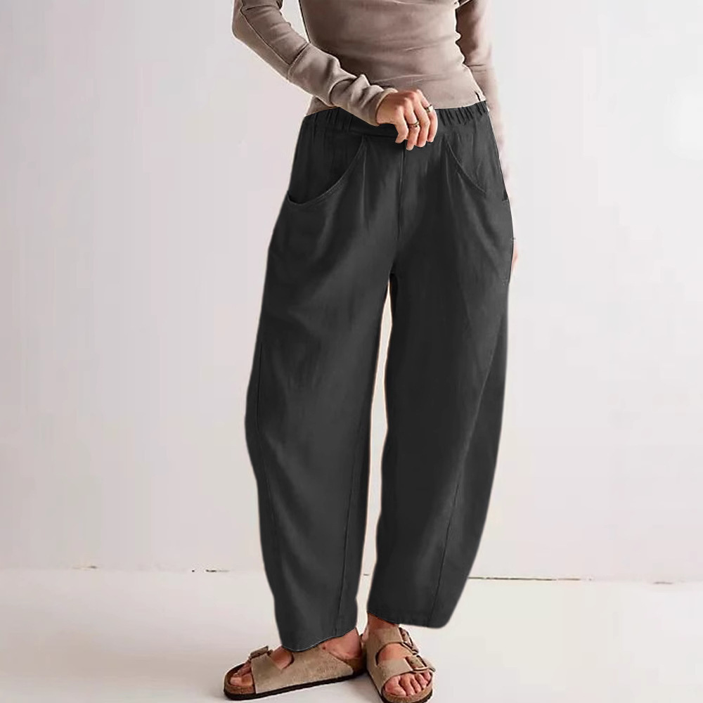 Spring New Arrival Cotton-Linen Solid-Color Fashionable Casual Pants 4 Spring New Arrival Cotton-Linen Solid-Color Fashionable Casual Pants - Image 4