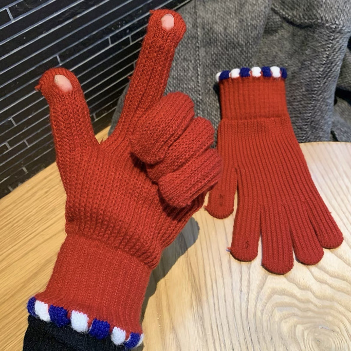 Winter Fingerless Knitted Gloves Touchscreen Warm Windproof 3 Winter Fingerless Knitted Gloves Touchscreen Warm Windproof - Image 3