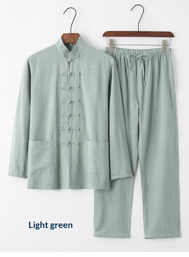 Cotton And Linen Tang Suit Vintage Loose Set 9 Cotton And Linen Tang Suit Vintage Loose Set - Image 9