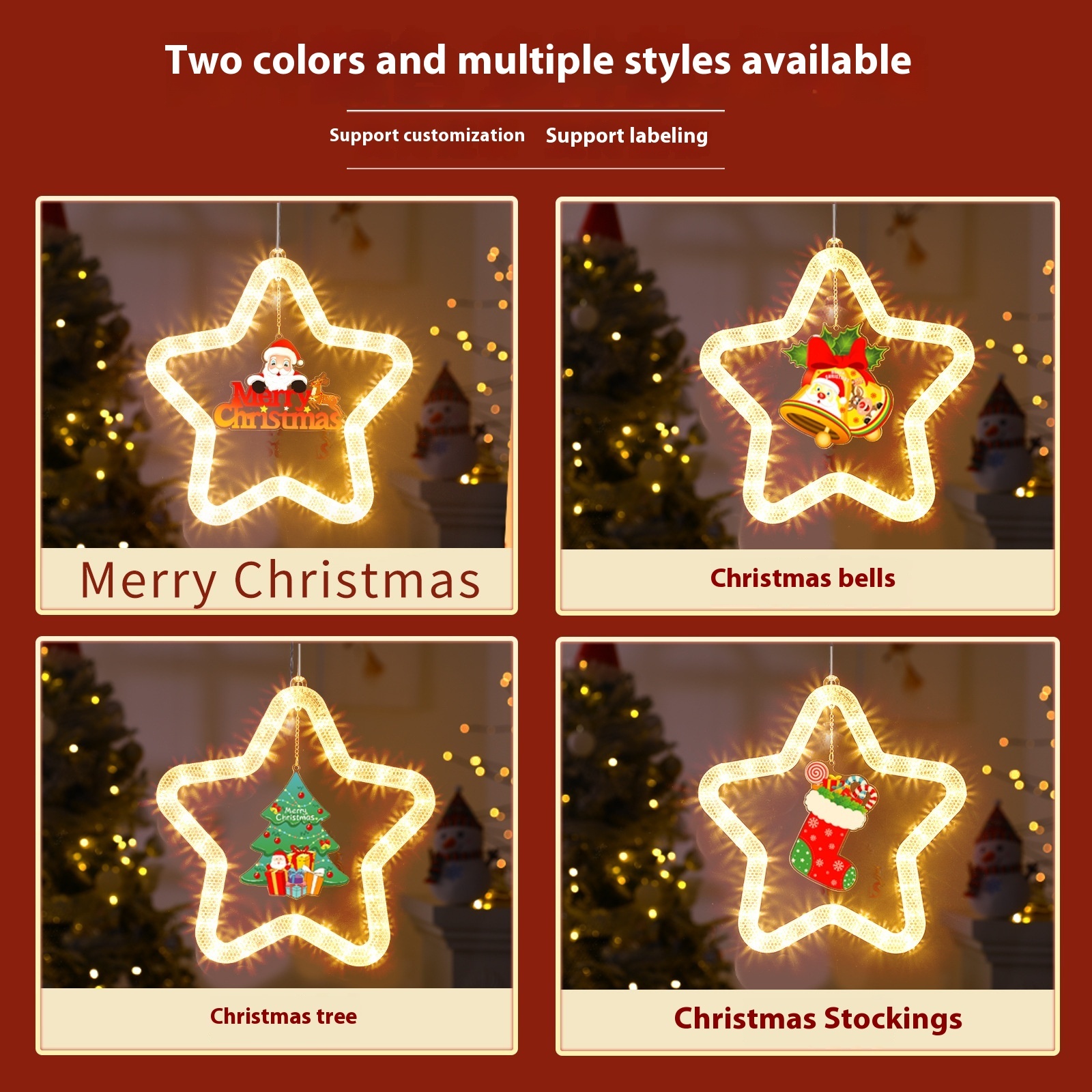Christmas Pendant Decoration Christmas Atmosphere Led Lights Led Christmas Star Light Decoration For Window Door For Holiday 10 Christmas Pendant Decoration Christmas Atmosphere Led Lights Led Christmas Star Light Decoration For Window Door For Holiday - Image 10