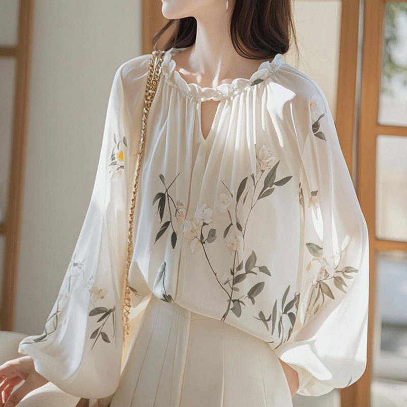 Loose-fitting Long-sleeve Floral Mini Shirt For Women 5 Loose-fitting Long-sleeve Floral Mini Shirt For Women - Image 5