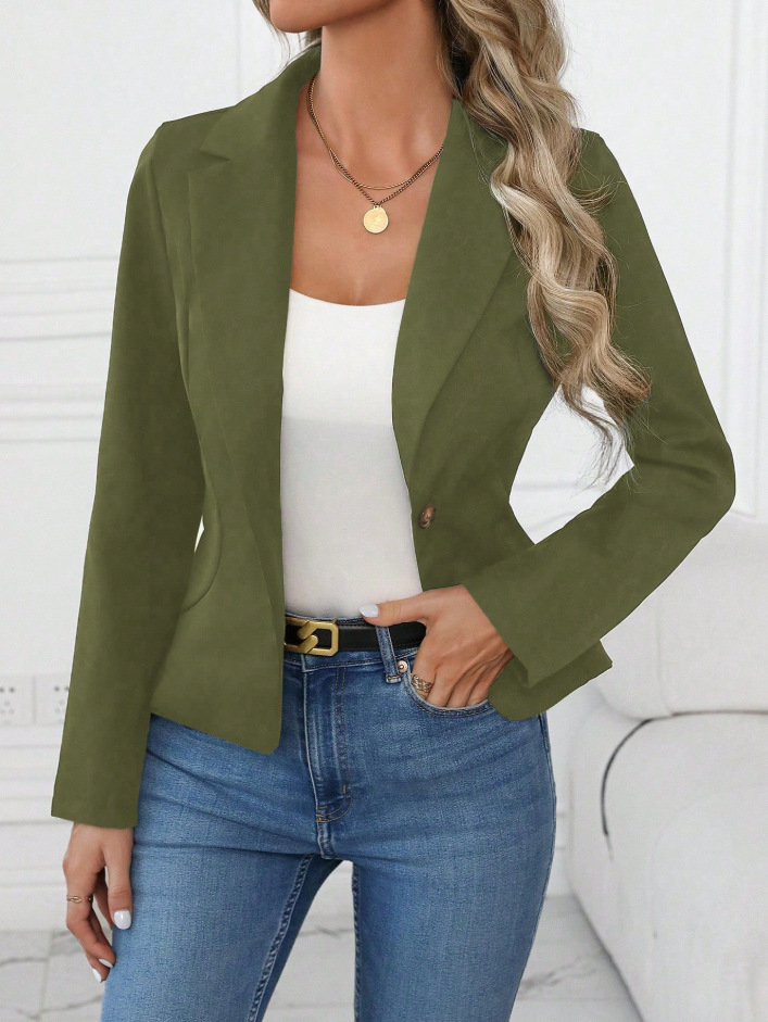 High-end Solid-color Blazer for Women 9 High-end Solid-color Blazer for Women - Image 9