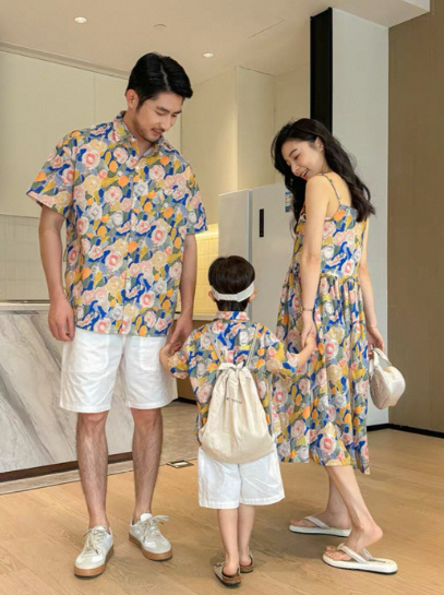 Dopamine Seaside Tyndall-effect Skirt With Print Parent-child Matching Outfits 3 Dopamine Seaside Tyndall-effect Skirt With Print Parent-child Matching Outfits - Image 3