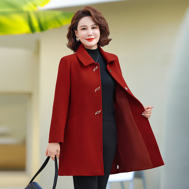 Mid-length Wool Blazer Designed Specifically For Middle-aged And Older Women 6 Mid-length Wool Blazer Designed Specifically For Middle-aged And Older Women - Image 6