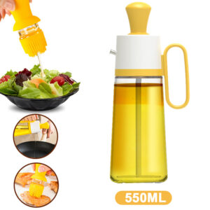2-in-1 Oil Dispenser Bottle with Silicone Brush – BBQ Cooking & Seasoning Tool