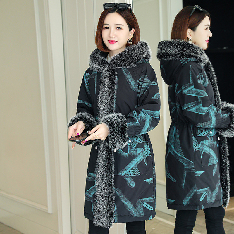 Parka Fur Female Large Fur Collar Cotton Clothes 2 Parka Fur Female Large Fur Collar Cotton Clothes - Image 2