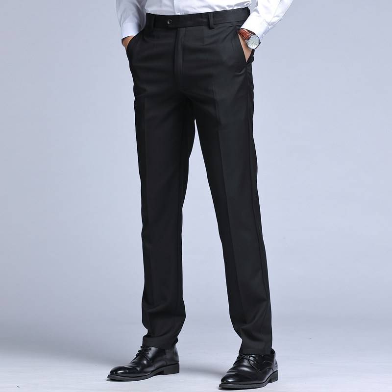 Men's Solid Color Versatile Straight Leg Suit Pants 1 Men's Solid Color Versatile Straight Leg Suit Pants