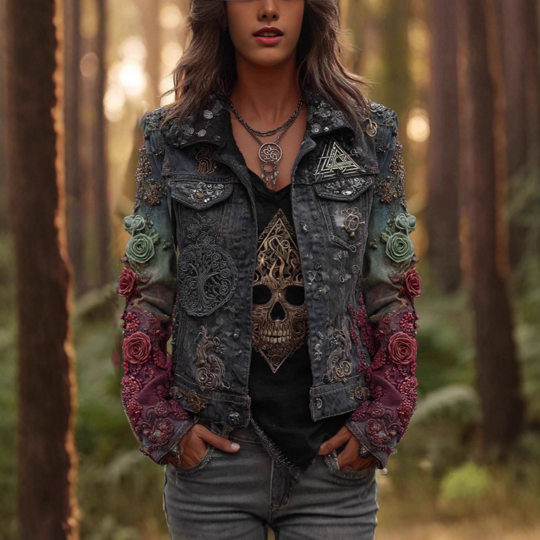 Autumn Retro Washed Long-Sleeve Denim Jacket 3 Autumn Retro Washed Long-Sleeve Denim Jacket - Image 3