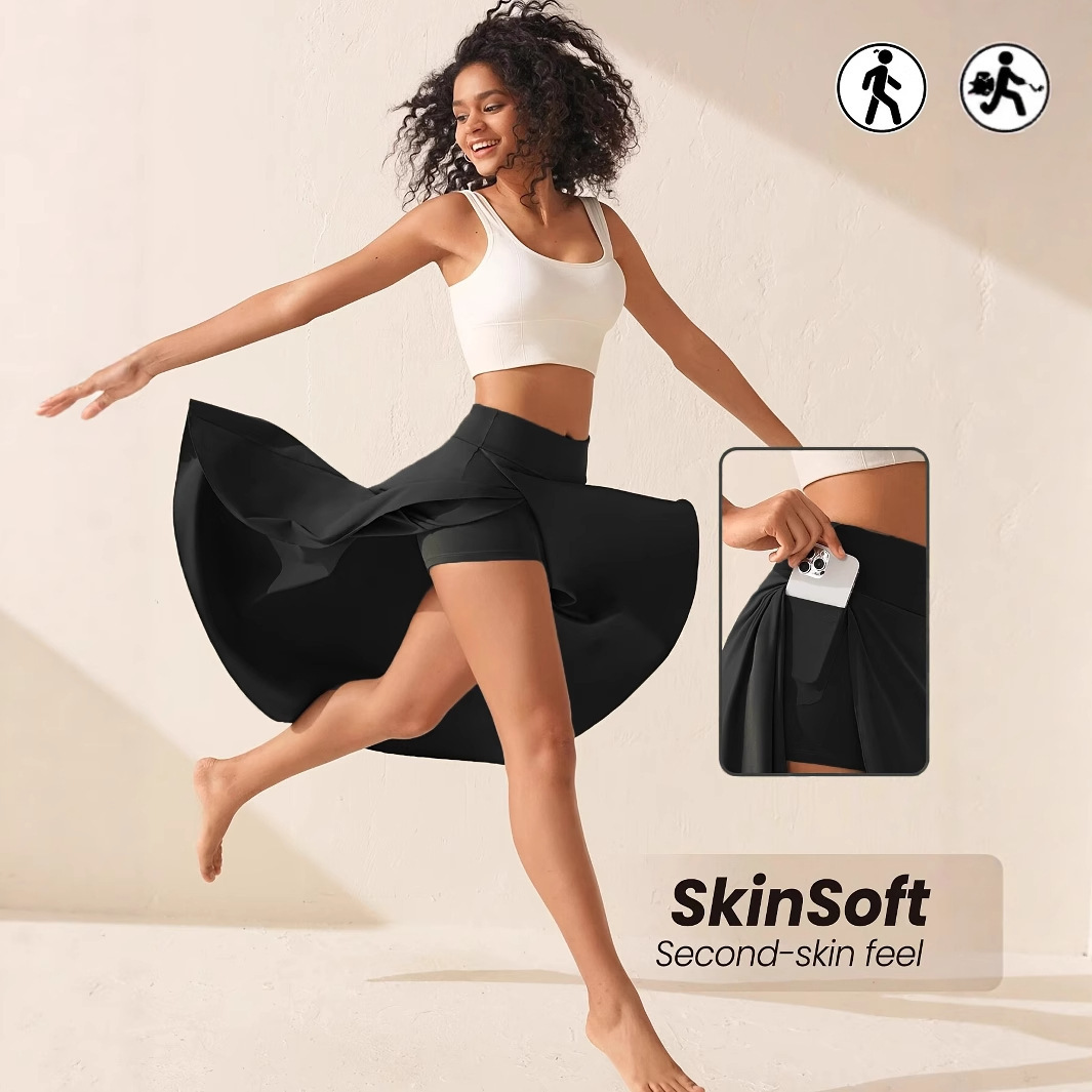 Elegant Flowing Solid-Colored Midi Skirt With Ruffle Trim 1 Elegant Flowing Solid-Colored Midi Skirt With Ruffle Trim