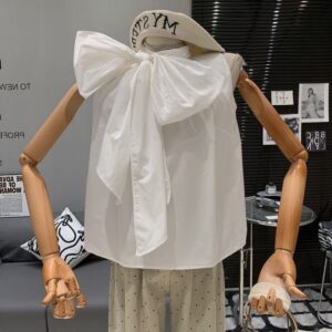 Light-luxury Chic Niche Round-neck Sleeveless Top With Tie-up Bow Detail