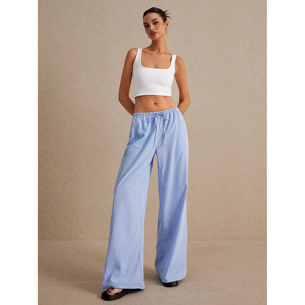 Niche Drawstring Elastic-waist Floor-length Pants 5 Niche Drawstring Elastic-waist Floor-length Pants - Image 5