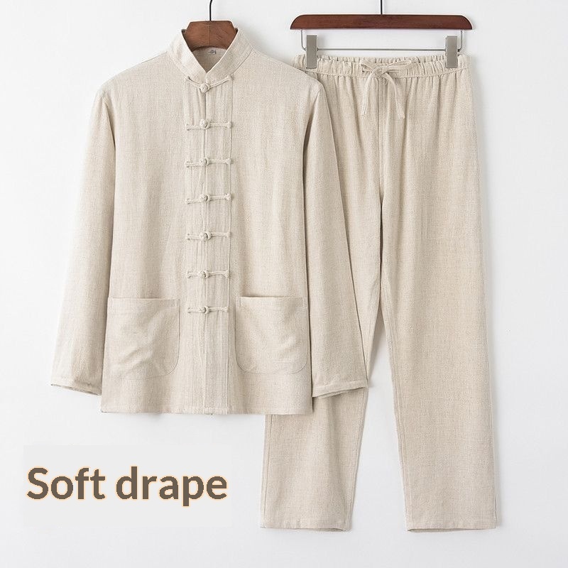 Cotton And Linen Tang Suit Vintage Loose Set 10 Cotton And Linen Tang Suit Vintage Loose Set - Image 10