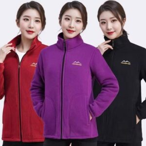 Women's Thickened Zip-up Stand-collar Loose Sports Jacket
