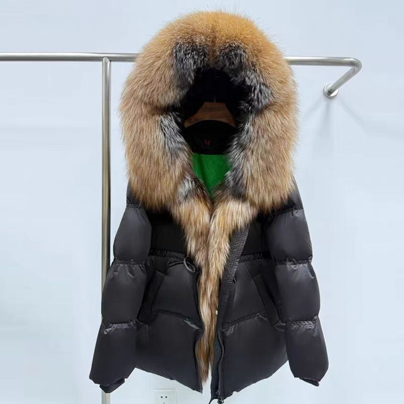 Women's Mid-length Padded Fur Coat 3 Women's Mid-length Padded Fur Coat - Image 3