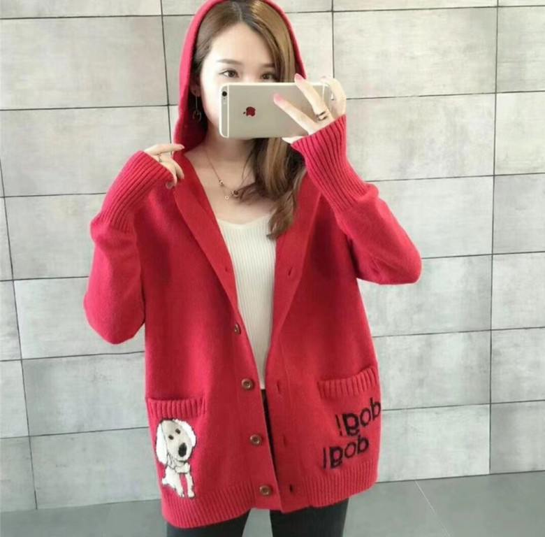 Women's Thickened Knitted Hooded Cardigan Loose Fit 10 Women's Thickened Knitted Hooded Cardigan Loose Fit - Image 10