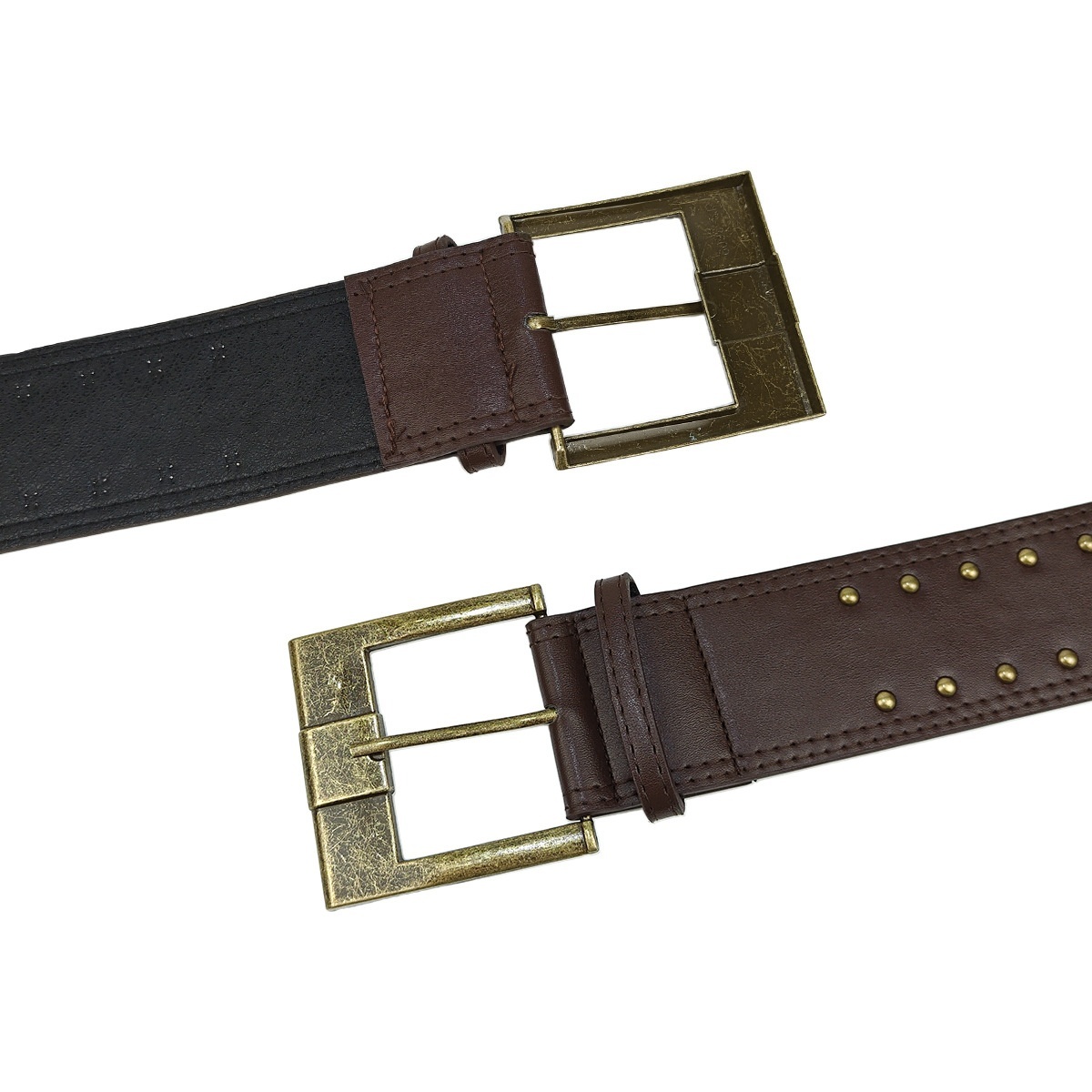 Women's Retro Punk Style Leather Belt With Rivet Decorations 3 Women's Retro Punk Style Leather Belt With Rivet Decorations - Image 3