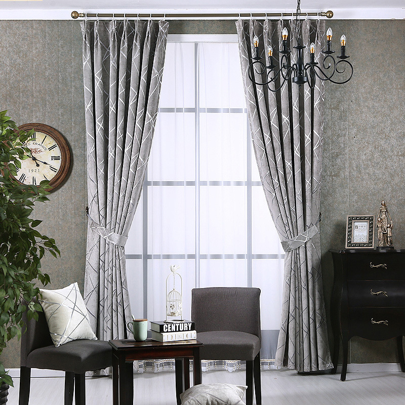 Solid Color Simple Modern Light Luxury Living Room Chenille Blackout Curtains 1 Solid Color Simple Modern Light Luxury Living Room Chenille Blackout Curtains