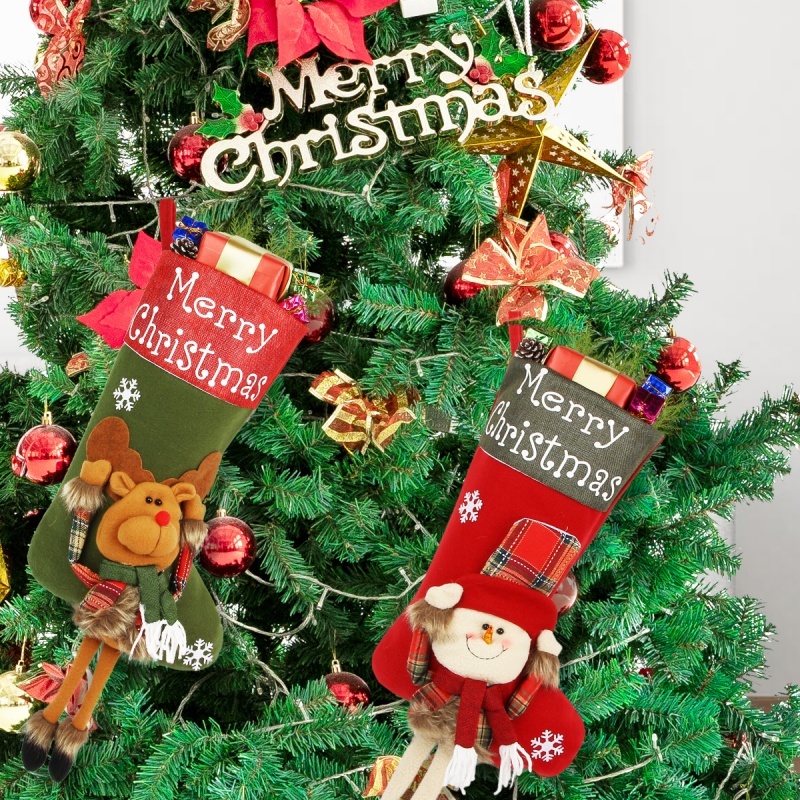New Year Xmas Big Stockings Set Decorations Christmas 3D Plush Big Sock Christmas Tree Pendant Decorating Supplies 10 New Year Xmas Big Stockings Set Decorations Christmas 3D Plush Big Sock Christmas Tree Pendant Decorating Supplies - Image 10