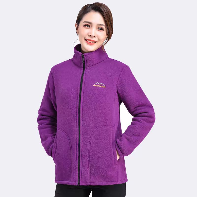 Women's Thickened Zip-up Stand-collar Loose Sports Jacket 6 Women's Thickened Zip-up Stand-collar Loose Sports Jacket - Image 6